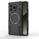 For Redmi K80 5G Butterfly Armor MagSafe Magnetic Ring Shockproof Phone Case(Black) - 1