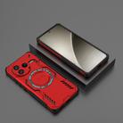 For Redmi K80 5G Butterfly Armor MagSafe Magnetic Ring Shockproof Phone Case(Red) - 2