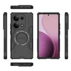 For Redmi Note 13 Pro 4G Global Butterfly Armor MagSafe Magnetic Ring Shockproof Phone Case(Black) - 3