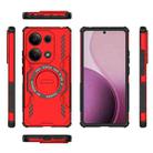 For Redmi Note 13 Pro 4G Global Butterfly Armor MagSafe Magnetic Ring Shockproof Phone Case(Red) - 3