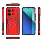 For Redmi Note 13 4G Global Butterfly Armor MagSafe Magnetic Ring Shockproof Phone Case(Red) - 3
