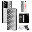 For Cubot A10 Cubic Grid Texture Flip Leather Phone Case(Silver) - 1
