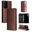 For Cubot A10 Cubic Grid Texture Flip Leather Phone Case(Brown) - 1