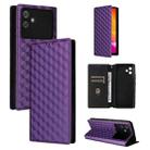 For Cubot Note 21 Cubic Grid Texture Flip Leather Phone Case(Purple) - 1