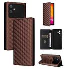 For Cubot Note 21 Cubic Grid Texture Flip Leather Phone Case(Brown) - 1