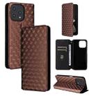 For Cubot P80 Cubic Grid Texture Flip Leather Phone Case(Brown) - 1