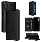 For Cubot X70 Cubic Grid Texture Flip Leather Phone Case(Black) - 1