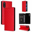 For Cubot X70 Cubic Grid Texture Flip Leather Phone Case(Red) - 1