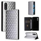 For Cubot X70 Cubic Grid Texture Flip Leather Phone Case(Silver) - 1