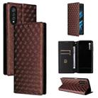 For Cubot X70 Cubic Grid Texture Flip Leather Phone Case(Brown) - 1