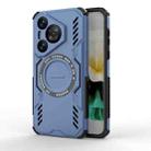 For Huawei Pura 70 Butterfly Armor MagSafe Magnetic Ring Shockproof Phone Case(Blue) - 1