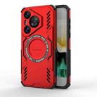 For Huawei Pura 70 Butterfly Armor MagSafe Magnetic Ring Shockproof Phone Case(Red) - 1