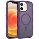 For iPhone 12 Skin Feel Wave Texture MagSafe Phone Case(Purple) - 1
