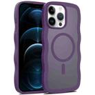 For iPhone 12 Pro Max Skin Feel Wave Texture MagSafe Phone Case(Purple) - 1