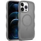 For iPhone 12 Pro Max Skin Feel Wave Texture MagSafe Phone Case(Grey) - 1