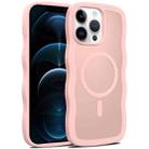 For iPhone 12 Pro Max Skin Feel Wave Texture MagSafe Phone Case(Pink) - 1