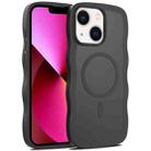 For iPhone 13 Skin Feel Wave Texture MagSafe Phone Case(Black) - 1