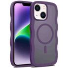 For iPhone 14 Skin Feel Wave Texture MagSafe Phone Case(Purple) - 1