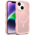 For iPhone 14 Plus Skin Feel Wave Texture MagSafe Phone Case(Pink) - 1