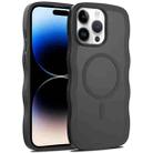 For iPhone 14 Pro Max Skin Feel Wave Texture MagSafe Phone Case(Black) - 1