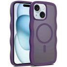For iPhone 15 Plus Skin Feel Wave Texture MagSafe Phone Case(Purple) - 1