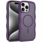 For iPhone 15 Pro Skin Feel Wave Texture MagSafe Phone Case(Purple) - 1