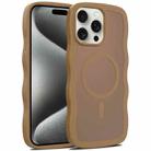 For iPhone 15 Pro Skin Feel Wave Texture MagSafe Phone Case(Brown) - 1