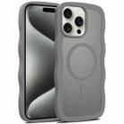 For iPhone 15 Pro Skin Feel Wave Texture MagSafe Phone Case(Grey) - 1