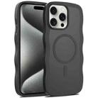 For iPhone 15 Pro Skin Feel Wave Texture MagSafe Phone Case(Black) - 1