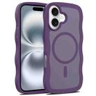For iPhone 16 Skin Feel Wave Texture MagSafe Phone Case(Purple) - 1