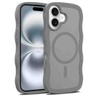 For iPhone 16 Skin Feel Wave Texture MagSafe Phone Case(Grey) - 1