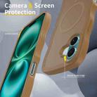 For iPhone 16 Plus Skin Feel Wave Texture MagSafe Phone Case(Brown) - 3