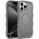 For iPhone 16 Pro Skin Feel Wave Texture MagSafe Phone Case(Grey) - 1