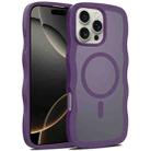 For iPhone 16 Pro Max Skin Feel Wave Texture MagSafe Phone Case(Purple) - 1