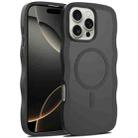 For iPhone 16 Pro Max Skin Feel Wave Texture MagSafe Phone Case(Black) - 1