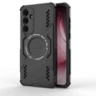 For Samsung Galaxy A35 5G Butterfly Armor MagSafe Magnetic Ring Shockproof Phone Case(Black) - 1