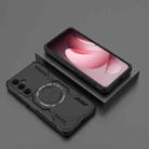 For Samsung Galaxy A35 5G Butterfly Armor MagSafe Magnetic Ring Shockproof Phone Case(Black) - 2