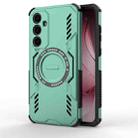 For Samsung Galaxy A35 5G Butterfly Armor MagSafe Magnetic Ring Shockproof Phone Case(Light Green) - 1