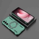 For Samsung Galaxy A35 5G Butterfly Armor MagSafe Magnetic Ring Shockproof Phone Case(Light Green) - 2