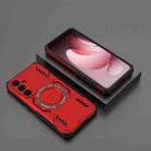 For Samsung Galaxy A35 5G Butterfly Armor MagSafe Magnetic Ring Shockproof Phone Case(Red) - 2