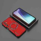 For Samsung Galaxy A25 5G Butterfly Armor MagSafe Magnetic Ring Shockproof Phone Case(Red) - 2