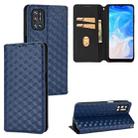 For Doogee N40 Pro Cubic Grid Texture Flip Leather Phone Case(Blue) - 1