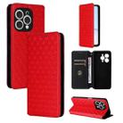 For Doogee N55 Plus Cubic Grid Texture Flip Leather Phone Case(Red) - 1