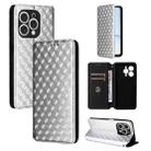 For Doogee N55 Plus Cubic Grid Texture Flip Leather Phone Case(Silver) - 1