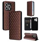 For Doogee N55 Plus Cubic Grid Texture Flip Leather Phone Case(Brown) - 1