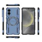 For Samsung Galaxy S25 Edge 5G Butterfly Armor MagSafe Magnetic Ring Shockproof Phone Case(Blue) - 3