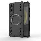 For Samsung Galaxy S25 Edge 5G Butterfly Armor MagSafe Magnetic Ring Shockproof Phone Case(Black) - 1
