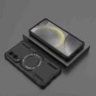 For Samsung Galaxy S25 Edge 5G Butterfly Armor MagSafe Magnetic Ring Shockproof Phone Case(Black) - 2