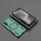 For Samsung Galaxy S25 Edge 5G Butterfly Armor MagSafe Magnetic Ring Shockproof Phone Case(Light Green) - 2