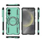 For Samsung Galaxy S25 Edge 5G Butterfly Armor MagSafe Magnetic Ring Shockproof Phone Case(Light Green) - 3